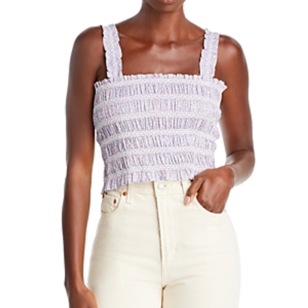 French Connection Elaine Rhodes Floral Print Smocked Tank Top